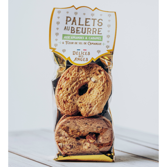 Palets caramel, amandes & fleur de sel – Biscuits artisanaux d’Occitanie