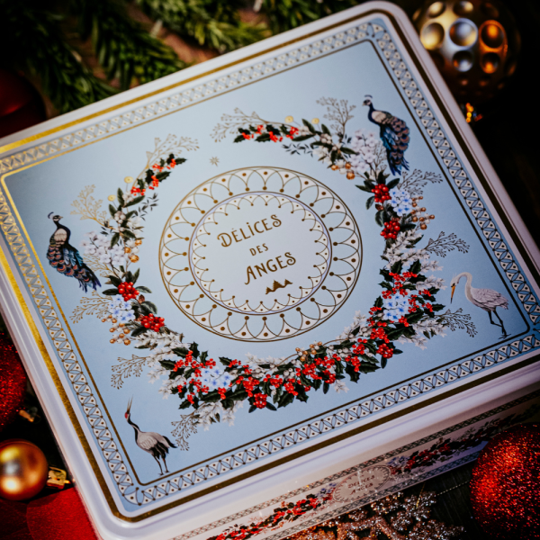 Assortiment de biscuits et chocolats - coffret métal