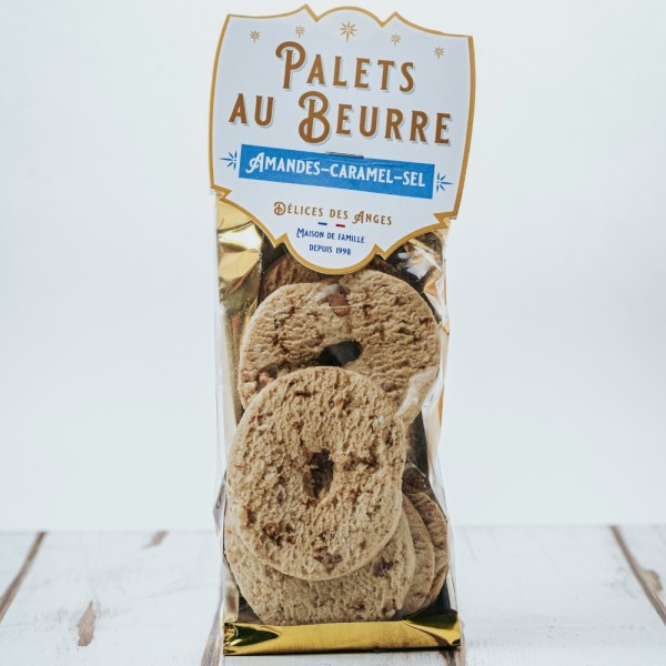Palets caramel, amandes & fleur de sel – Biscuits artisanaux d’Occitanie